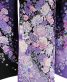 参列振袖[桂由美][ゴージャス]黒に紫の牡丹と桜[身長163cmまで]No.675